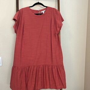 Nine West Casual Terra Cotta/Salmon Short Sleeve Dress SZ XL